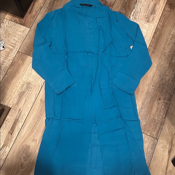 NEW! Colleen Lopez Vibrant Blue Open Crepe Cardigan Size M - Picture 3 of 7